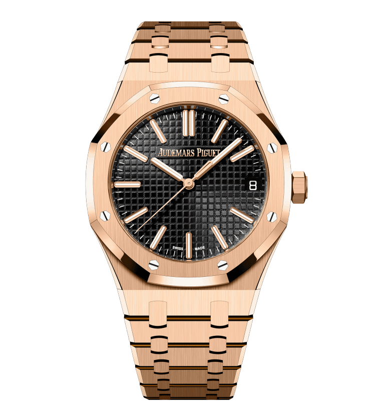 Audemars Piguet Royal Oak Selfwinding 18K Pembe Altın & Mavi Tapisserie