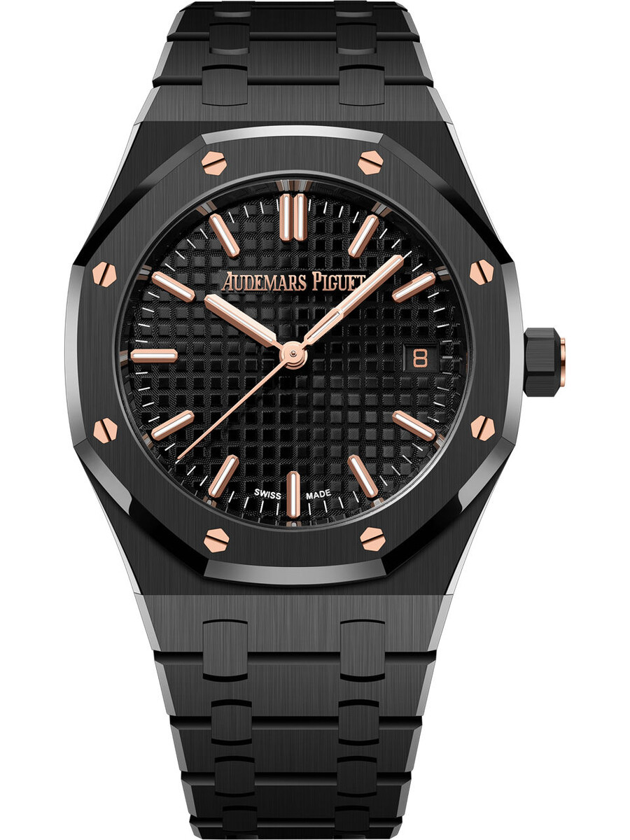 Audemars Piguet Royal Oak Selfwinding 34mm Siyah Seramik & Pembe Altın Vidalar