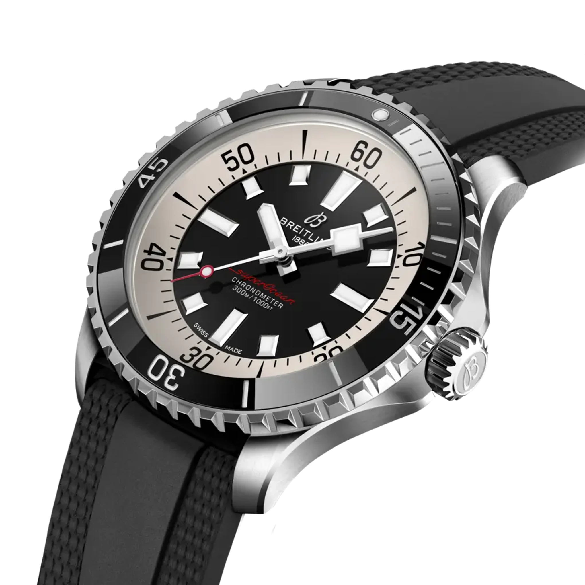 Breitling Superocean Automatic 44mm Siyah Kadran Kauçuk Kayış