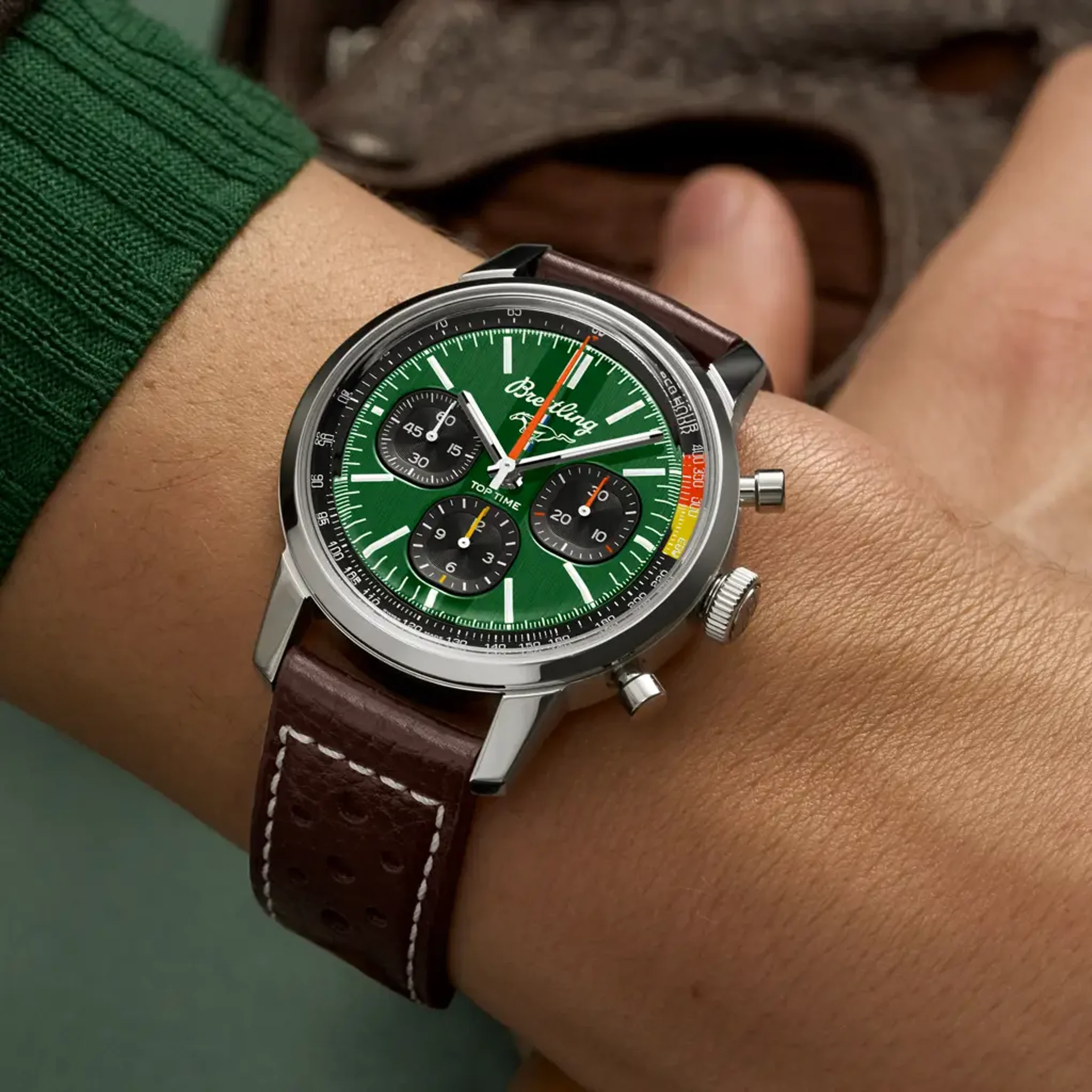 Breitling Top Time B01 'Ford Mustang' Chronograph 41mm Yeşil