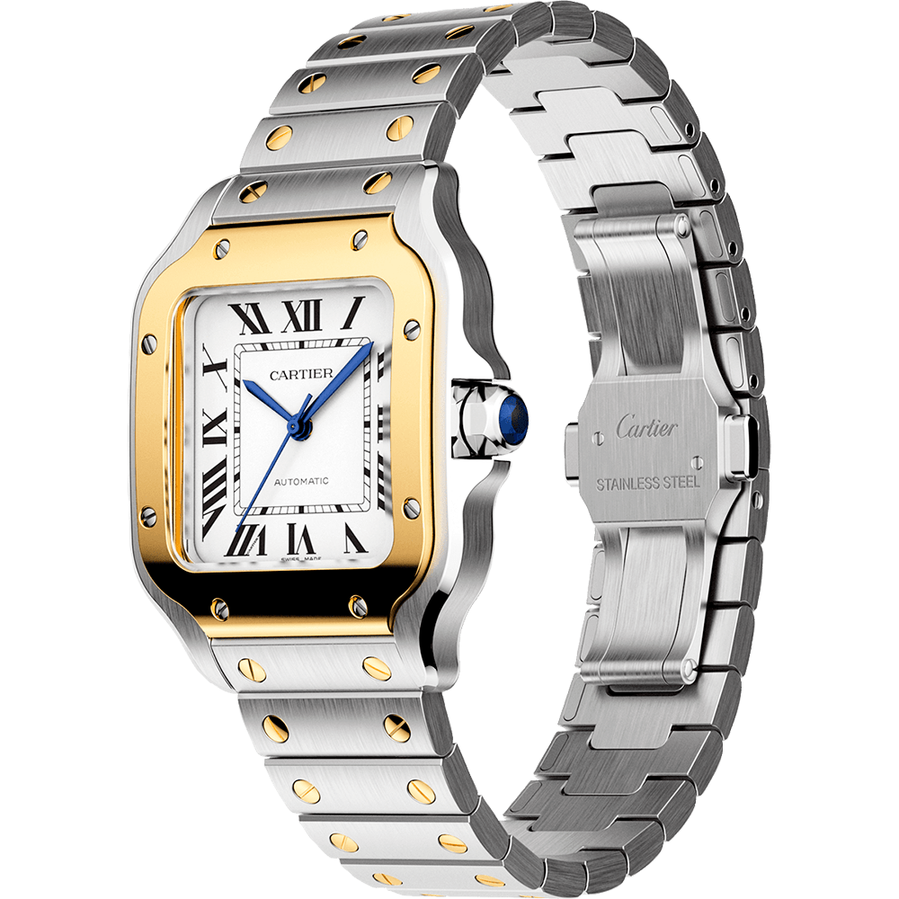 Cartier Santos de Cartier 18K Sarı Altın & Çelik İki Tonlu Medium
