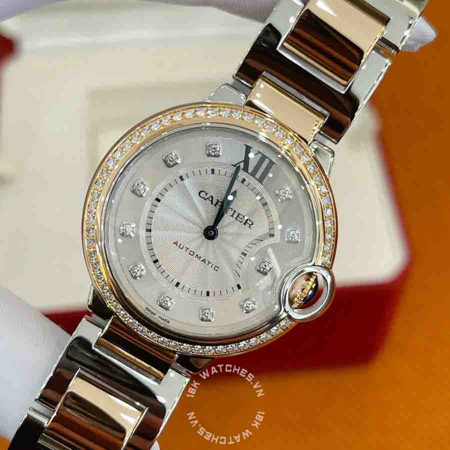 Cartier Ballon Bleu de Cartier 36mm 18K Pembe Altın ve Çelik Pırlantalı