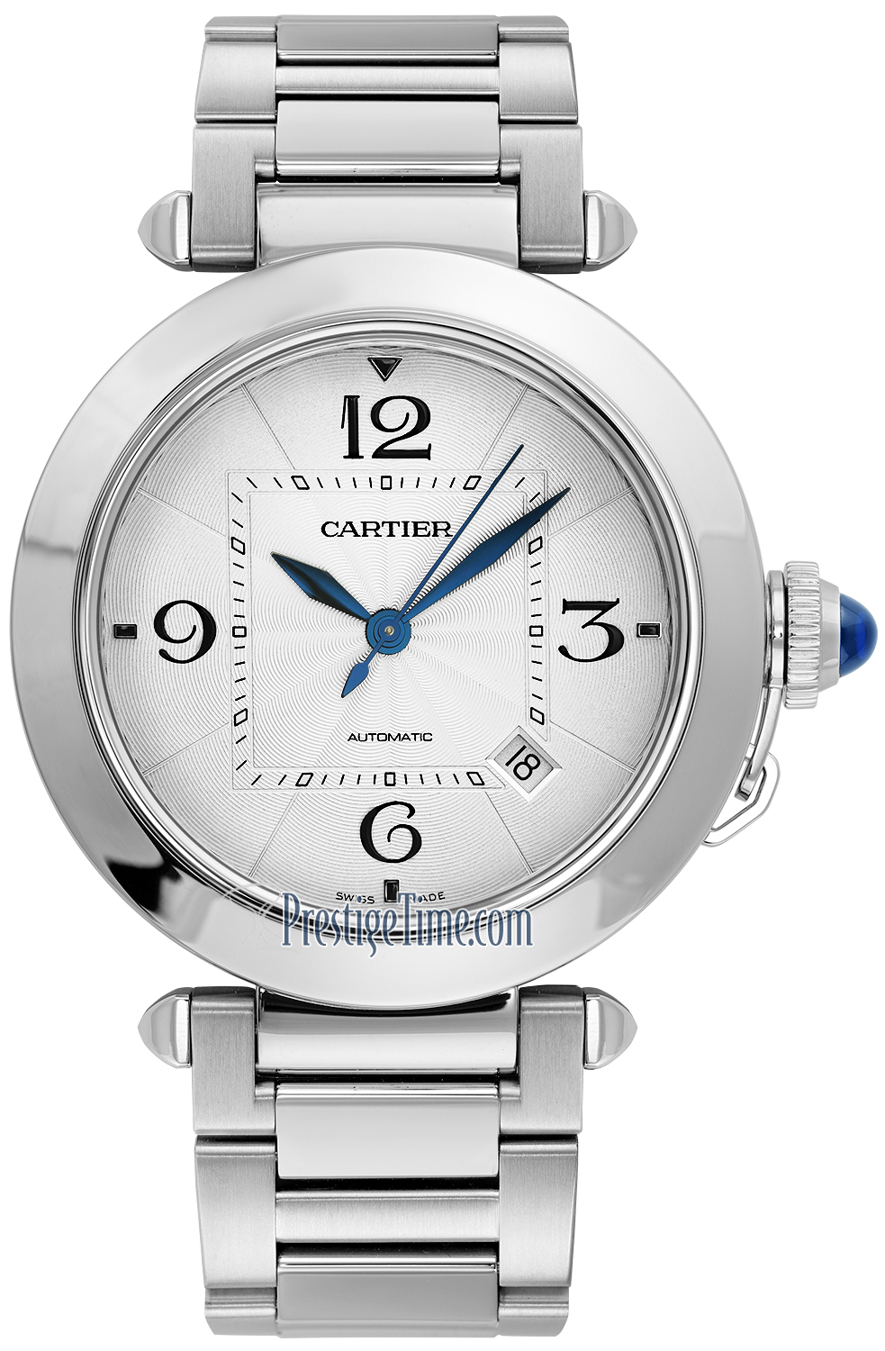 Cartier Pasha de Cartier 41mm Otomatik Çelik & Mavi Kordon