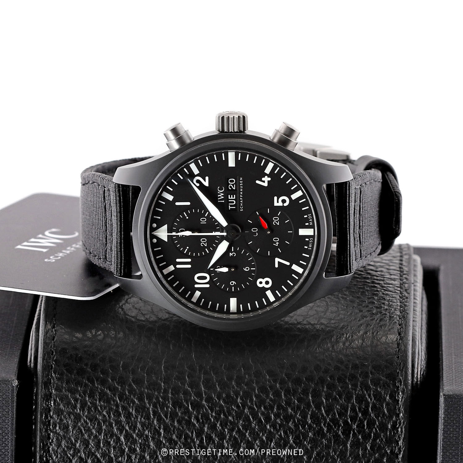 IWC Schaffhausen Pilot's Watch Chronograph 'TOP GUN' 44.5mm Siyah Zirkonyum Seramik
