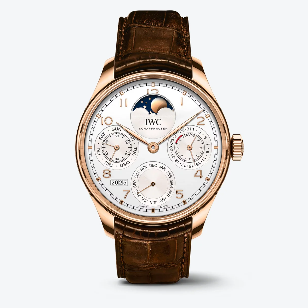 IWC Schaffhausen Portugieser Perpetual Calendar 44.2mm 18K Armor Gold® Gümüş Kadran