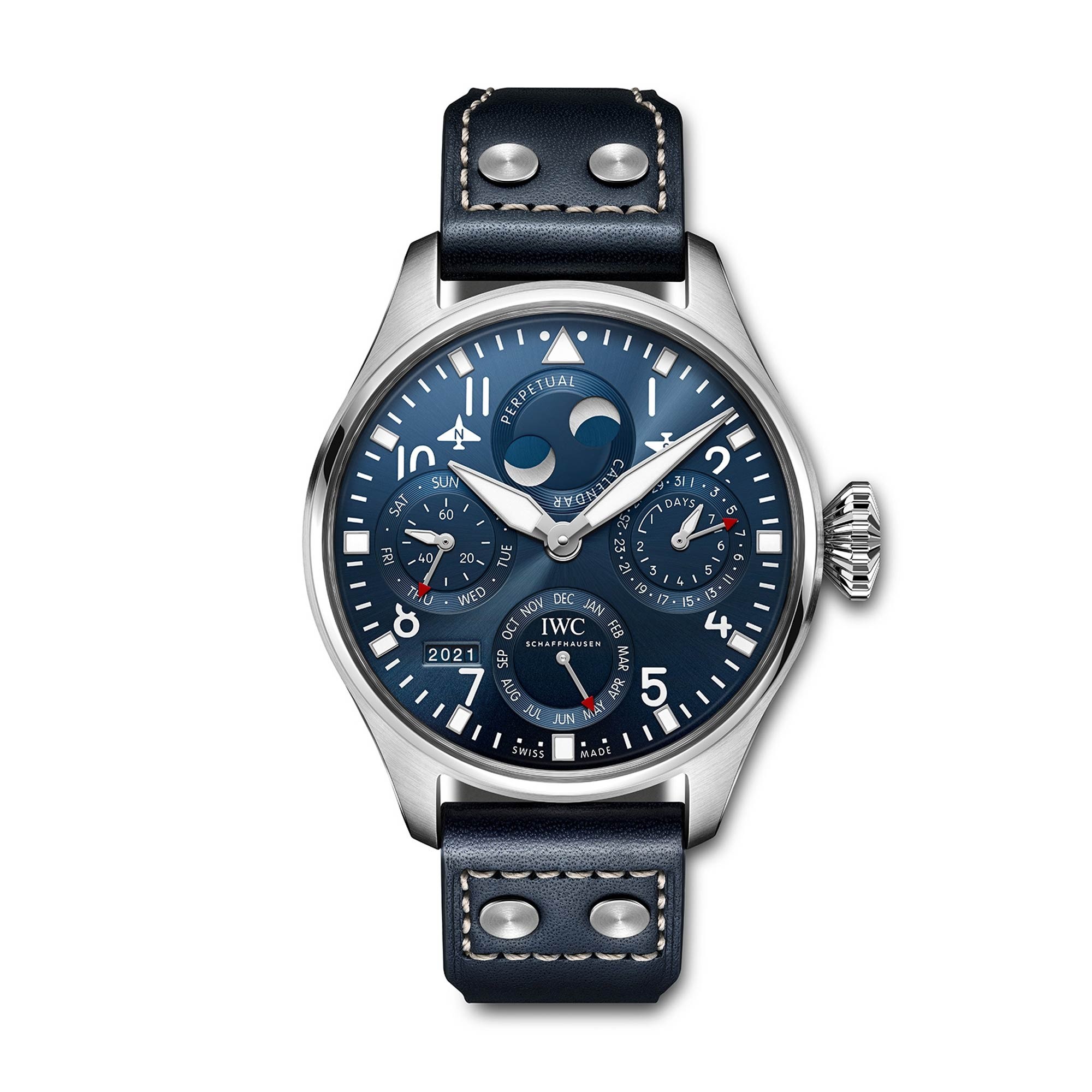 IWC Schaffhausen Big Pilot's Watch Perpetual Calendar 46.2mm Mavi Kadran Çelik
