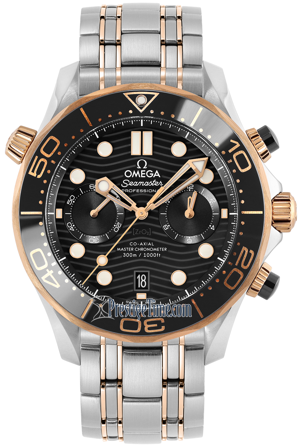 Omega Seamaster Diver 300M Chronograph 44mm Siyah Seramik & Sedna Altın