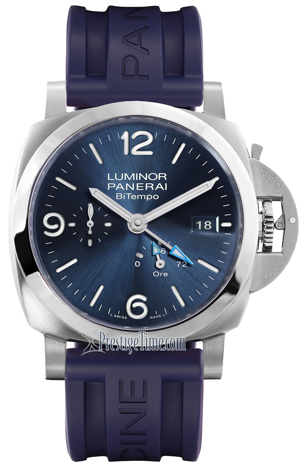 Panerai Luminor BiTempo GMT 44mm Mavi Kadran Çelik