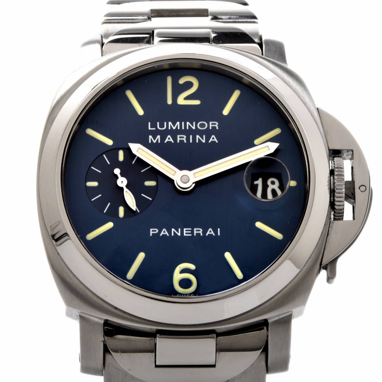 Panerai Luminor Marina 40mm Çelik Bilezik Mavi Kadran
