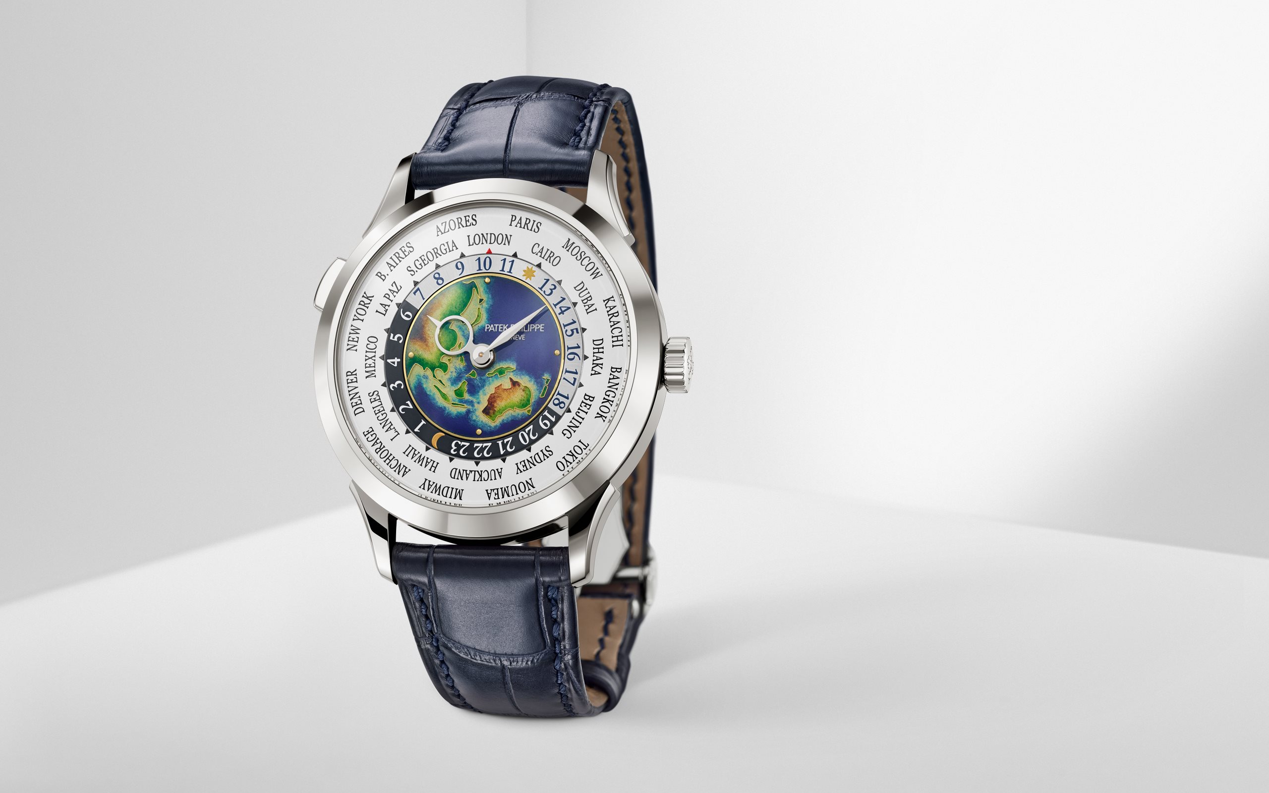 Patek Philippe Complications World Time 18K Beyaz Altın Cloisonné Emaye
