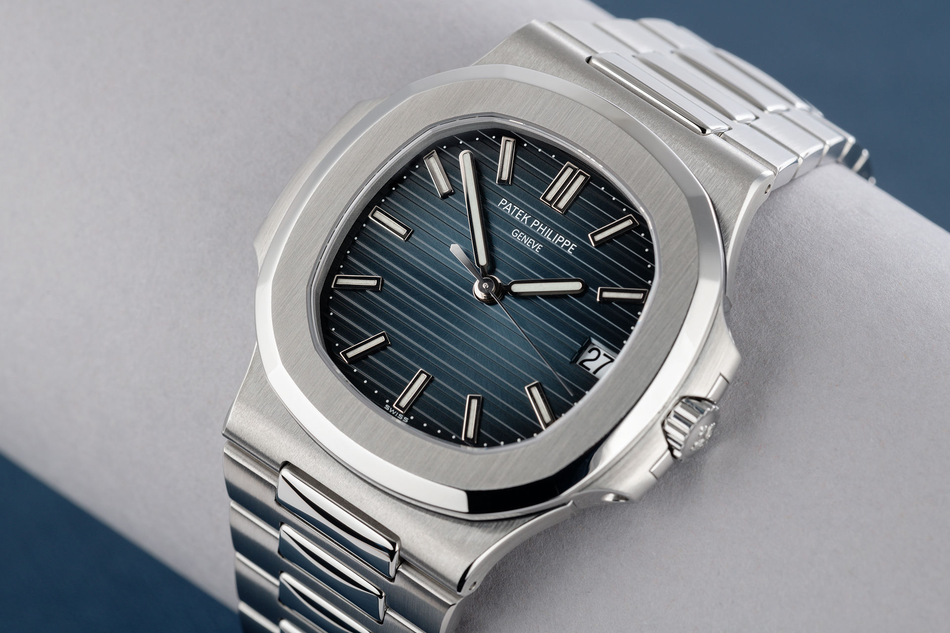 Patek Philippe Nautilus Paslanmaz Çelik Mavi Kadran