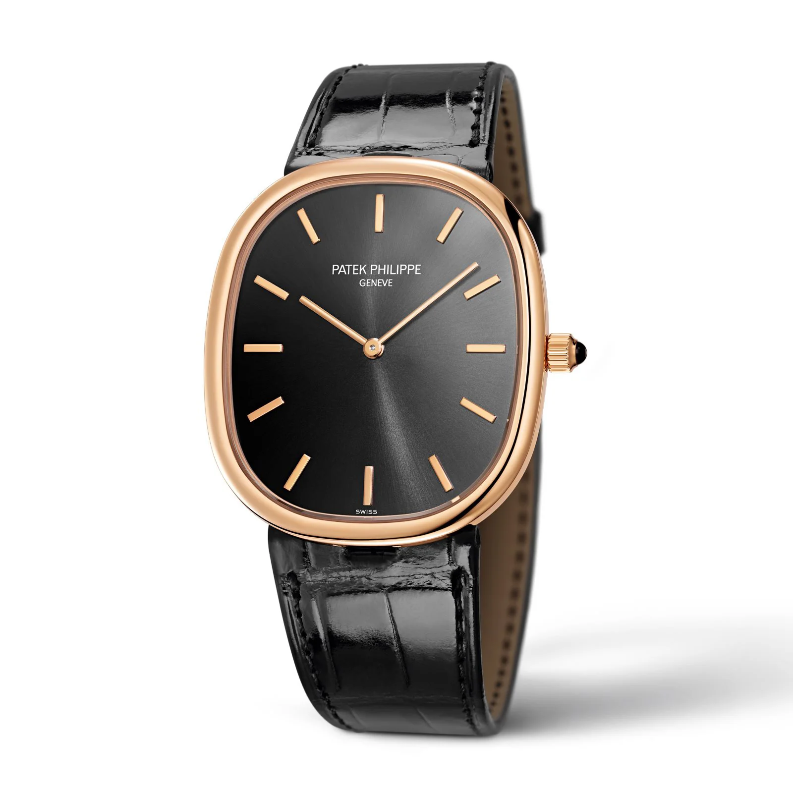 Patek Philippe Golden Ellipse 18K Gül Altın Siyah Abanoz Kadran