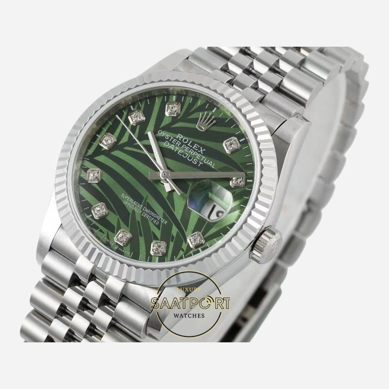 Rolex Datejust 36mm Palm Motiv Yeşil Kadran