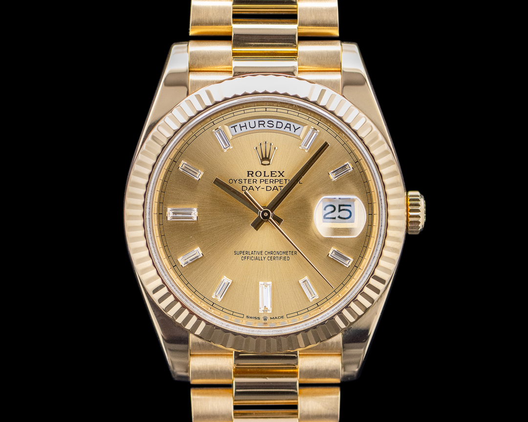 Rolex Day-Date 40mm 18K Sarı Altın Şampanya Kadran President