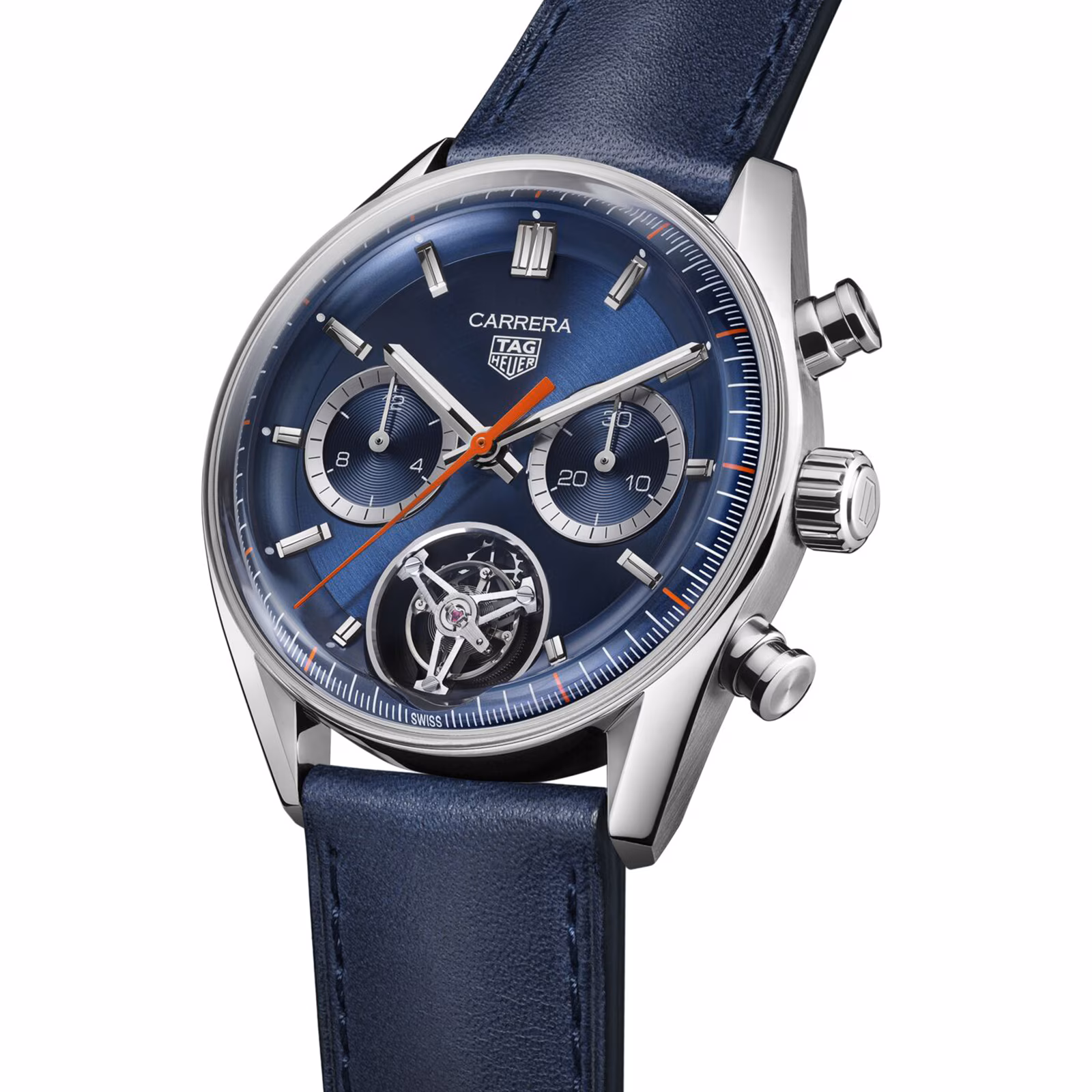 TAG Heuer Carrera Tourbillon 'Glassbox' 42mm Mavi Kadran