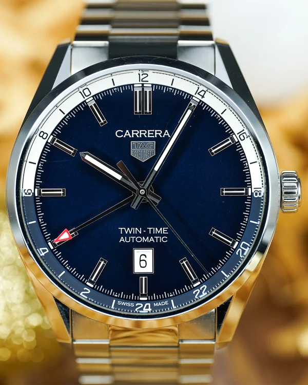 TAG Heuer Carrera Twin-Time GMT 41mm Mavi Kadran Çelik