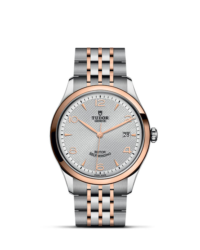 Tudor 1926 39mm Gümüş Kabartma Kadran Çelik & Gül Altın